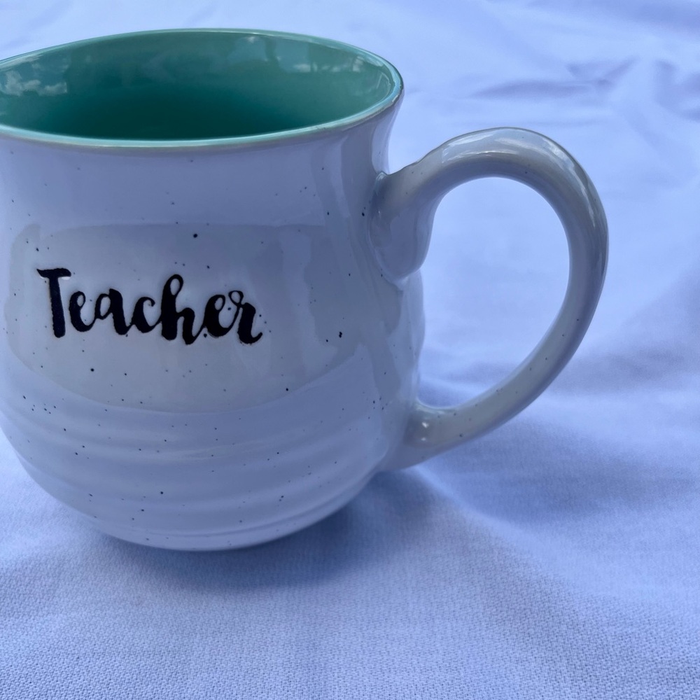 SHEFFIELD Teacher White and Blue Curved Mug
